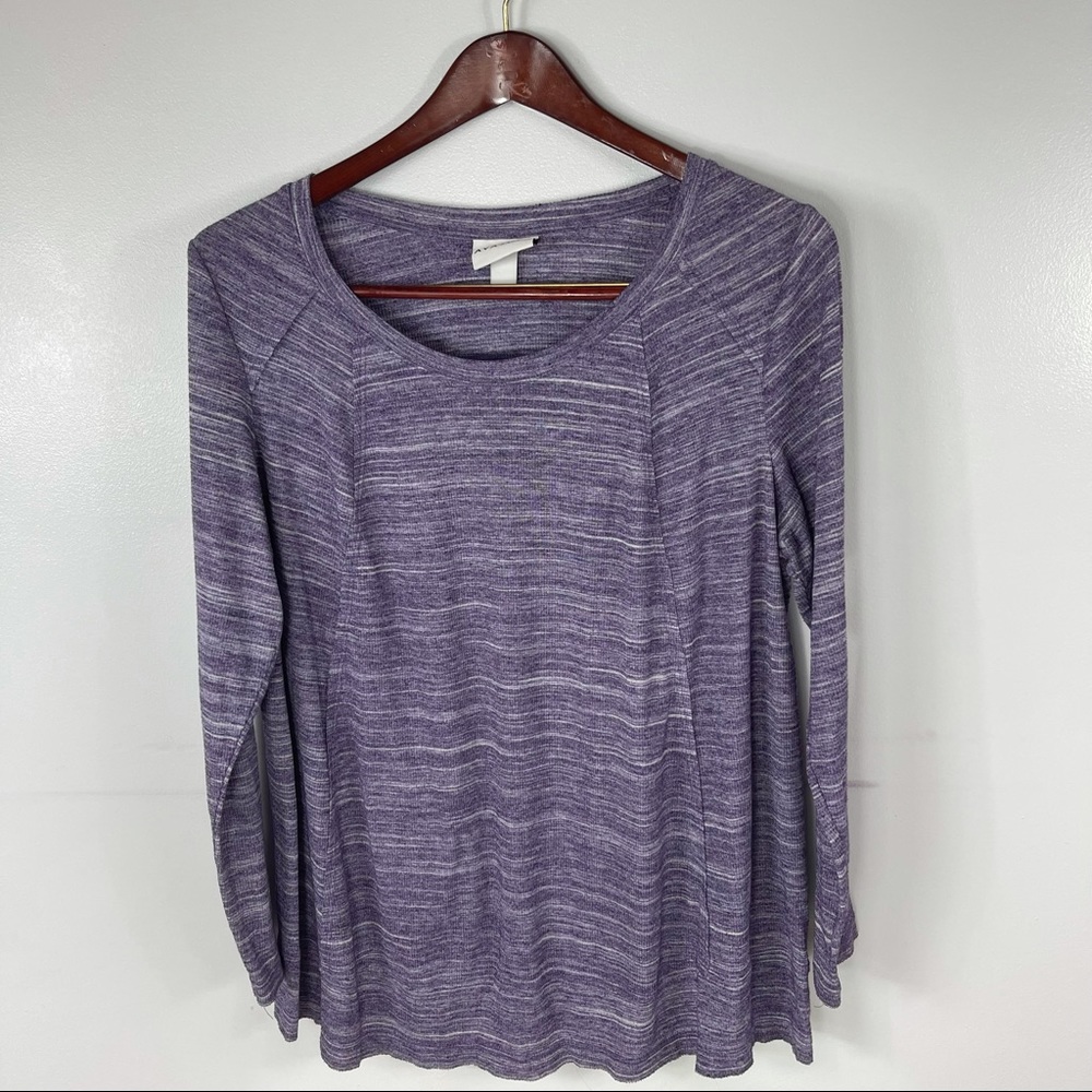 Ava & Viv Purple Casual Loose Fit Long Sleeve T 1X